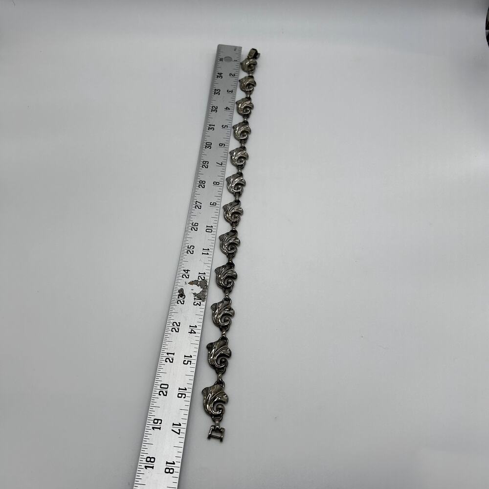 Vintage Silver Tone Short Boho Necklace Unique Statement Retro Floral Scroll - Picture 8 of 8